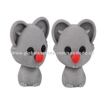 3D Mouse Chinese Zodiac Rubber Pencil Eraser, Free Sample/Low Price/3D/TPR/Good-Quality/Novelty