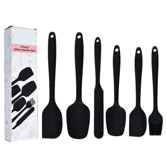 6-Piece Silicone Kitchen Utensil Set: Thick Silicone Spatulas, Cream Scrapers, Oil Brushes, and Baking Tools