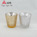 Tasse de bougies transparente avec aluminzing et couleur sprayor décor de la maison