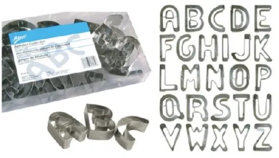 Alphabet mould for cake or cookie