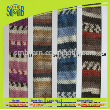 factory wholesale wool blended manual knitting sock yarn