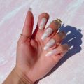 Nouvelle tendance ombre français long coffin flase ongles