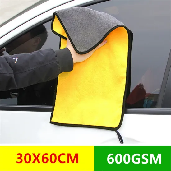 30/40/60CM 600GSM Super Thick Car Wash Microfiber Towel Cleaning Cloth Car Paint Care Cloth Absorbent Towel Car Accessories