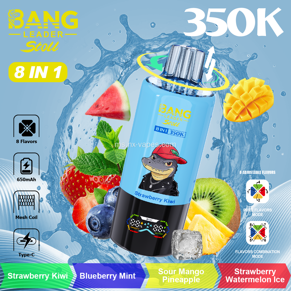 Original Bang stoll 350k sedutan vape 8in1