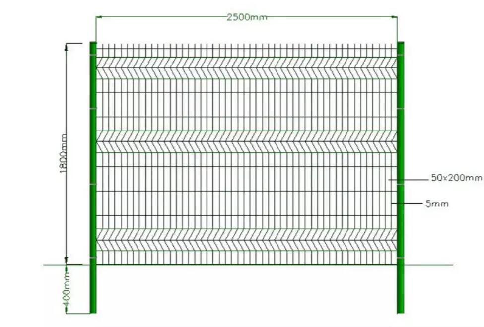 curvy welded wire mesh fence drawing