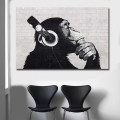 YaMinSanNiO Abstract Monkey DJ Orangutan Wall Art HD Prints and Posters Canvas Animal Oil Painting Pictures Home Decorations New