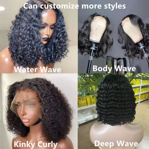 Cheap Short Bob Transparent Hd Lace Human Hair Wig 8-14inch Mink Brazilian Hair Wig 4x4 Closure Short Bob Wigs For Black Women