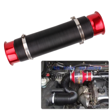Universal 76mm Red Flexible Car Air Intake Telescopic Hose