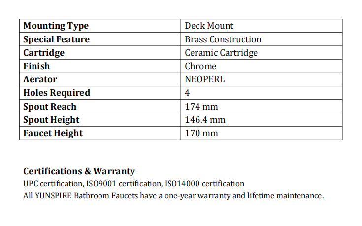 deck mount tub faucet