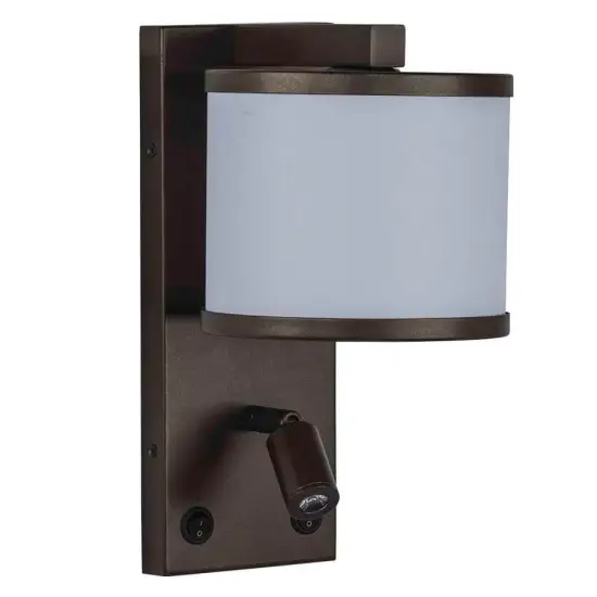 Modern Comfort Inn Bronze Wall Lamp with Reading Light and Switch