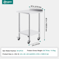 Stainless Steel Double Layers Kitchen Work Table