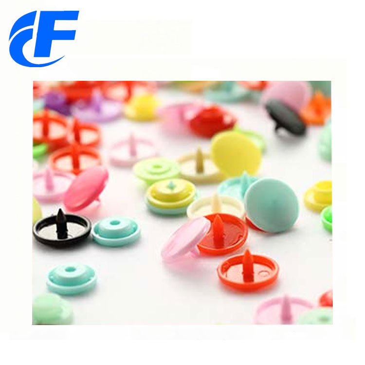 Colourful four parts prong plastic snap button