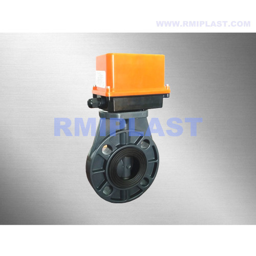 UPVC Butterfly Valve نوع تنظيم يعمل بالطاقة الكهربائية