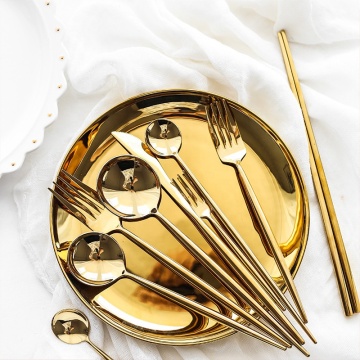 Stainless Steel 304 Gold Cutlery untuk acara dan pesta