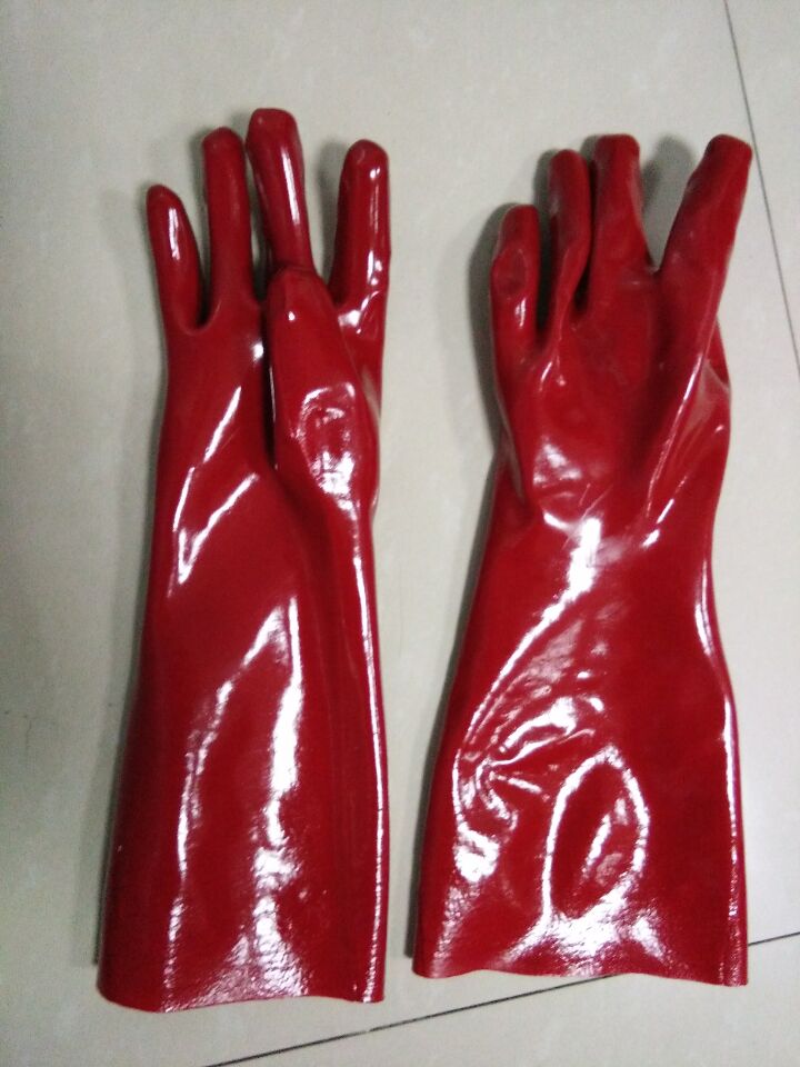 Red PVC coated gloves