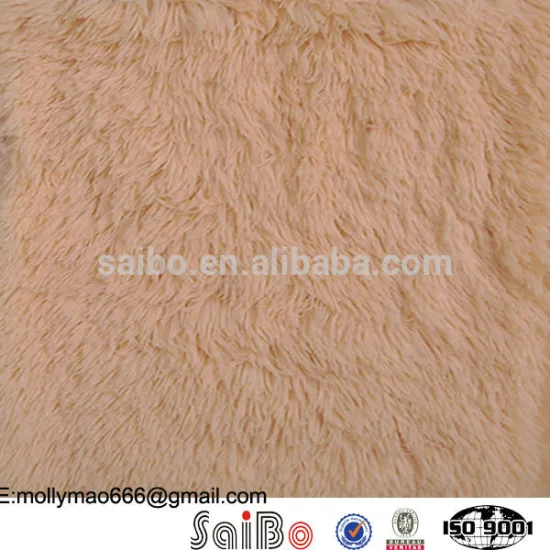 custom color soft warm polyester long pile fake fur fabric