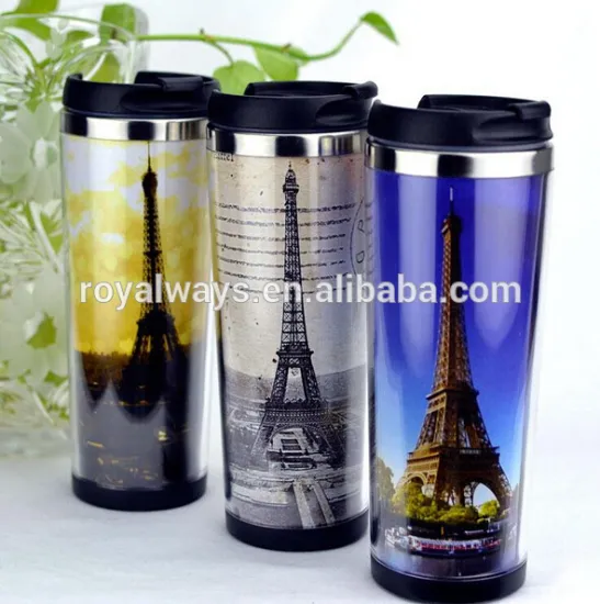 NEW double wall stainless steel tumbler auto mug/travel mugs with PP lid