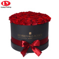 Pappe Black Round Flower Rose Geschenkbox