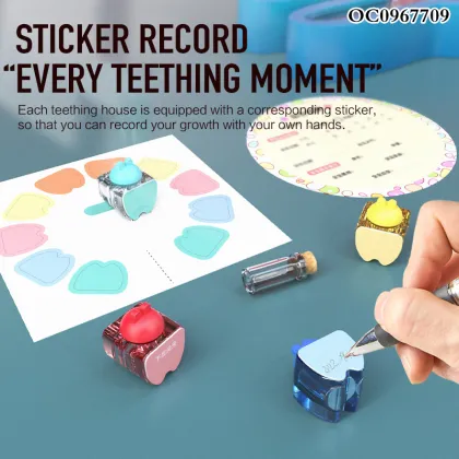 Newborn Baby Supplies Teeth Storage Plastic Box with Stickers