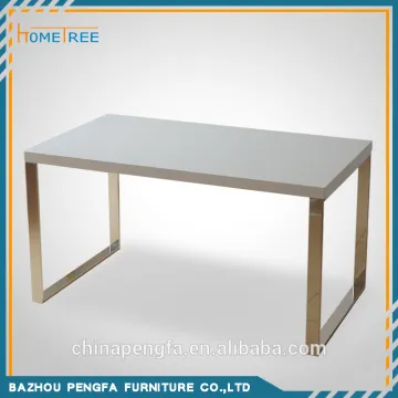 Direct manufacturer metal leg wooden dining table