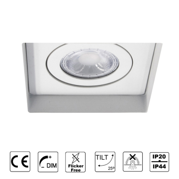 Trimless square recessed lighting