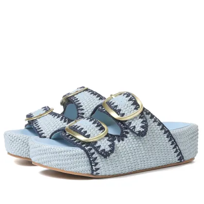 Women's straw sandals, summer beach sandals
