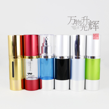 Different colors of aluminium airless pump bottle