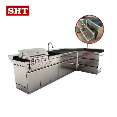 Low Price L Shape Modern Modular Barbecue Charcoal Grill for Home