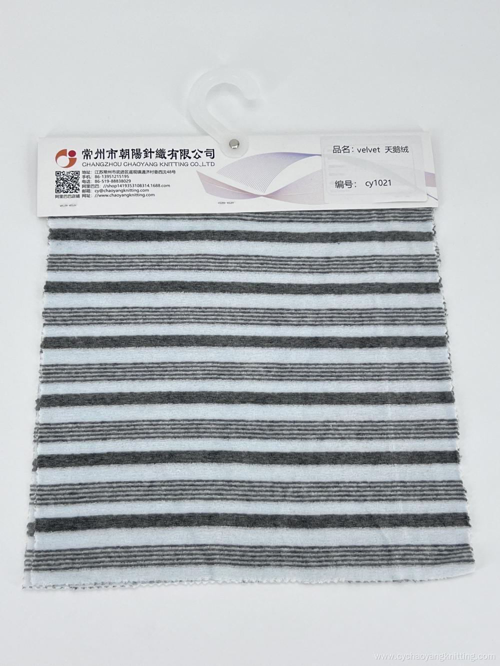 Polyester Velvet Stripes Pattern Fabric For Home Textile