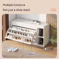 Light Luxury Shoe Cabinet With Seat Flip Door Shoe Bench Cabinet Household Entrance PU Leather Shoe Changing Stoolspot Bedroom L