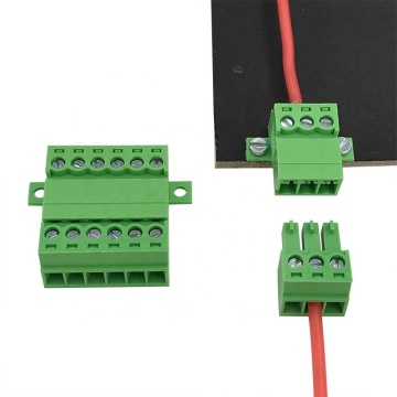 Bloque de terminales de conector enchufable fijo de panel de paso de 3,5 mm