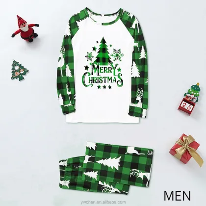 2022 Latest Green Tree Christmas Family Matching Pajamas