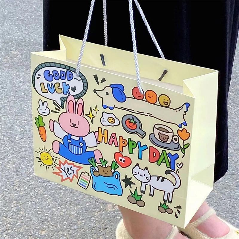 Regalo de cumpleaños Bolsa de embalaje de embalaje para todo el uso Patrón de estampado personalizado Bolsa de compras Bag China al por mayor