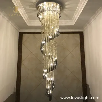 High luxury custom crystal hotel lobby hotel staircase decoration modern chandelier
