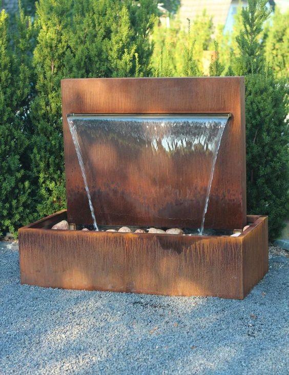 Outdoor Water Feature Corten Steel Garden Water Feature