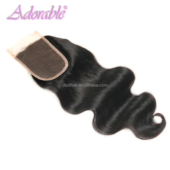 Factory Price Hot Sale peruvian body wave human hair weaving with 4*4 lace closure