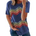 Damen Kurzarm Grafik Crewneck Loose Casual T-Shirt