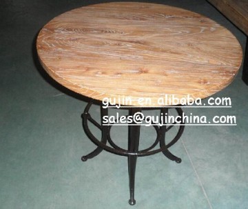 Industrial loft metal wood end table