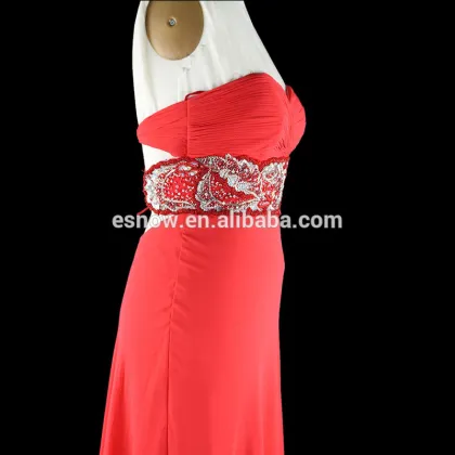 2016 Wholesale Sexy Sweetheart Beaded Lace up Fashion Evening Dress for Ladies