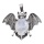 Clear Crystal 13X18mm Cabs Antique Silver Alloy Antique Silver Alloy Bat Pendant Necklace 45cm Black Cord