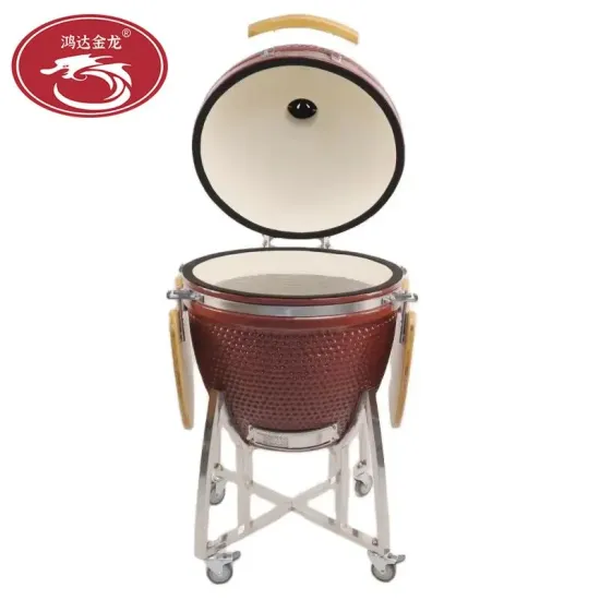 Kamado Ceramic Barbeque Steak BBQ Vertical Charcoal Grill Wholesale Outdoor