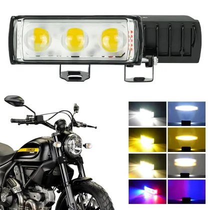 LiuHJG 3 Lens 22W Flash Super Brightness Waterproof Motorbike Driving Spotlight