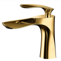 Shinny gold basin faucet for bathroom Single Lever Swivel Spout Luxury Modern Cold and Hot Faucet
