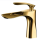 Grifo de lavabo dorado brillante para baño Caño giratorio de una sola palanca Grifo moderno de lujo para frío y calor