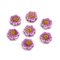 FLOWER AND SMILING CERAMIC STRUNG BEADS 10MM 30pcs