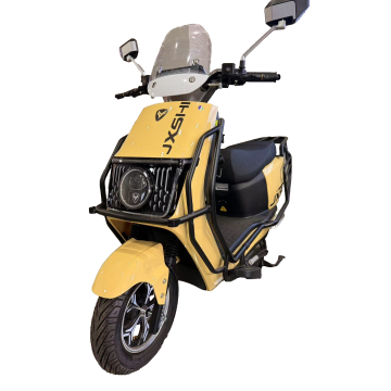 Rugged Yellow Electric Scooter with Black Protective Bars