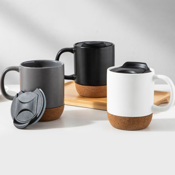 Ceramic Coffee Mug with Nature Cork Base and Lid - 400ml