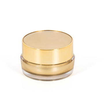 OEM logo printed high-end 5g 10g 20g empty plastic acrylic uv coated gold colors nude crystal cosmetic jars