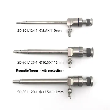 laparoscopic reusable bladeless magnetic trocar with safety