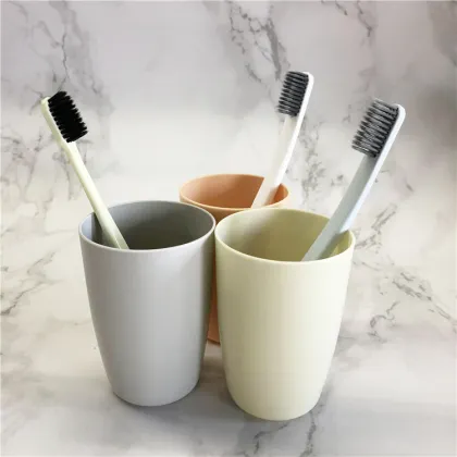 Colored plastic mouthwash cup